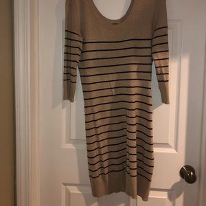 Scoop neck sweater dress